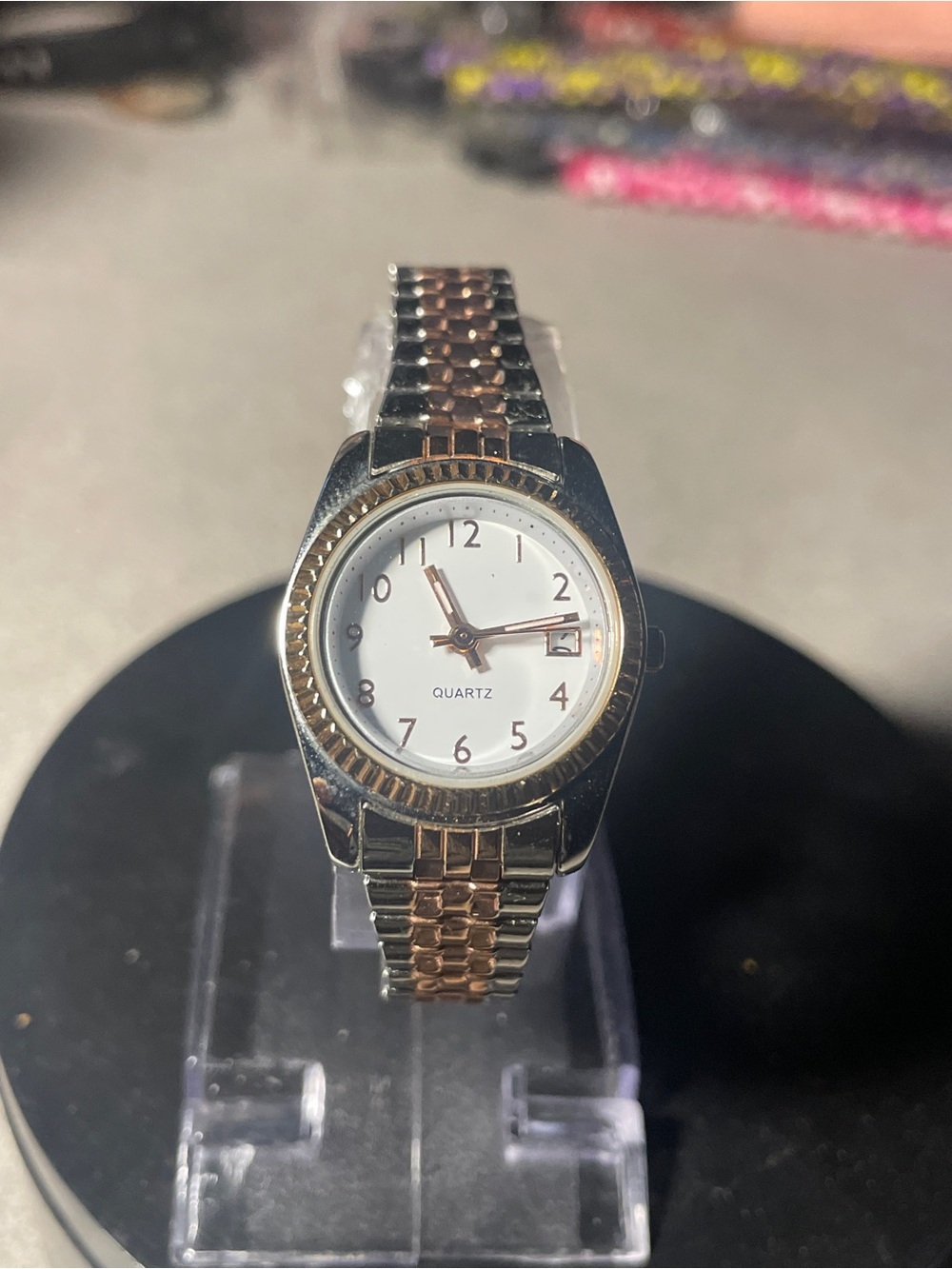 Two-Tone Women's Quartz Bracelet Watch - White Dial